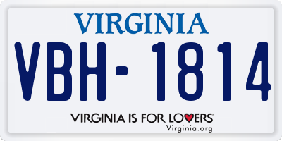 VA license plate VBH1814