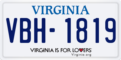 VA license plate VBH1819