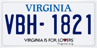 VA license plate VBH1821
