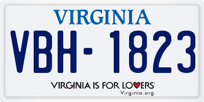 VA license plate VBH1823