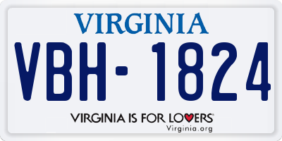 VA license plate VBH1824