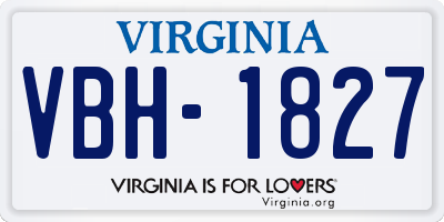 VA license plate VBH1827