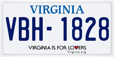 VA license plate VBH1828
