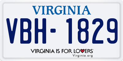 VA license plate VBH1829