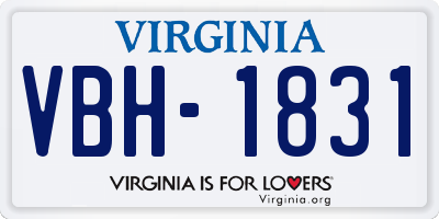 VA license plate VBH1831