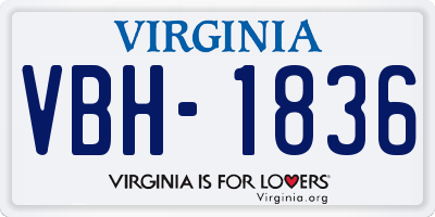 VA license plate VBH1836