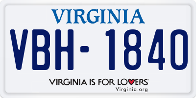 VA license plate VBH1840