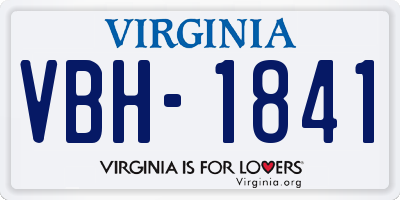 VA license plate VBH1841