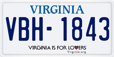 VA license plate VBH1843
