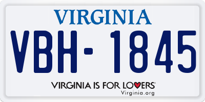 VA license plate VBH1845