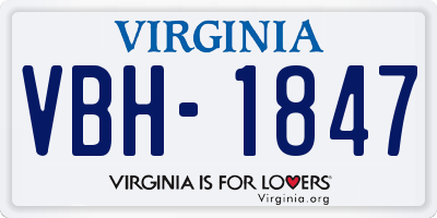 VA license plate VBH1847
