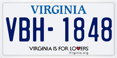 VA license plate VBH1848
