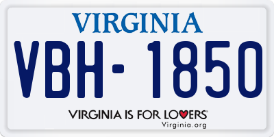 VA license plate VBH1850