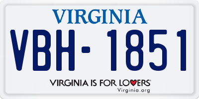 VA license plate VBH1851