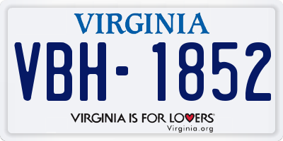 VA license plate VBH1852