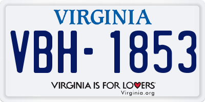 VA license plate VBH1853
