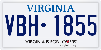VA license plate VBH1855