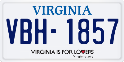 VA license plate VBH1857