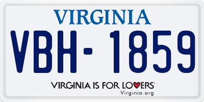 VA license plate VBH1859