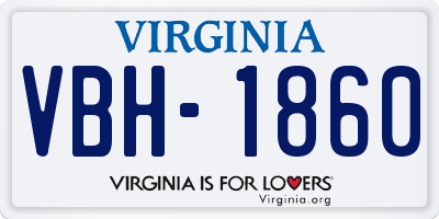VA license plate VBH1860