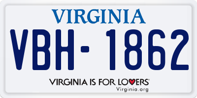 VA license plate VBH1862