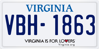 VA license plate VBH1863