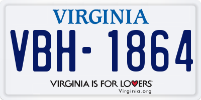 VA license plate VBH1864