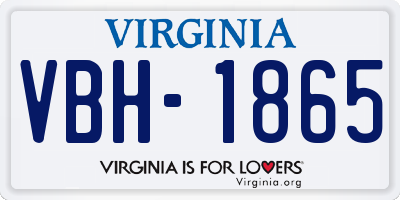 VA license plate VBH1865