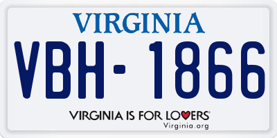 VA license plate VBH1866