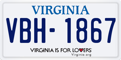 VA license plate VBH1867
