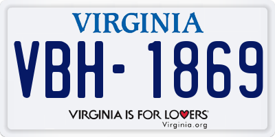 VA license plate VBH1869