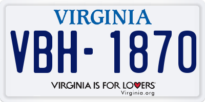 VA license plate VBH1870
