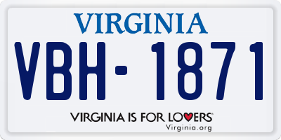 VA license plate VBH1871