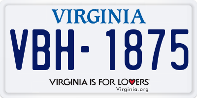VA license plate VBH1875