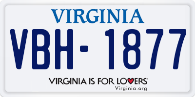VA license plate VBH1877