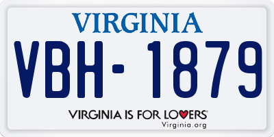 VA license plate VBH1879