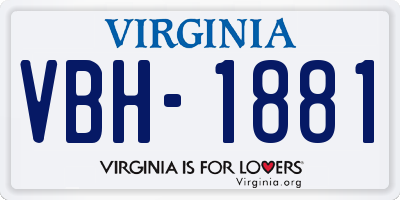 VA license plate VBH1881