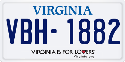 VA license plate VBH1882