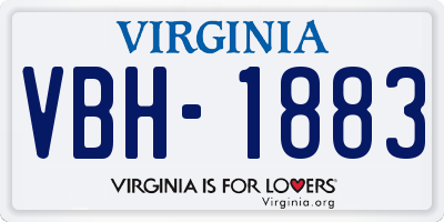 VA license plate VBH1883