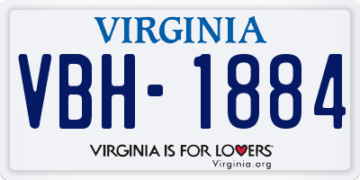 VA license plate VBH1884