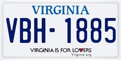 VA license plate VBH1885