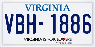 VA license plate VBH1886