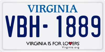 VA license plate VBH1889