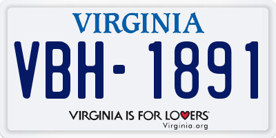 VA license plate VBH1891