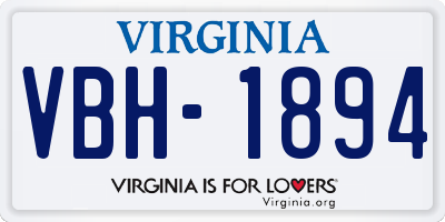 VA license plate VBH1894