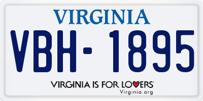 VA license plate VBH1895
