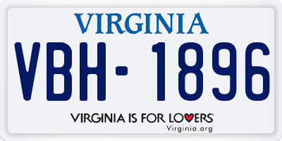 VA license plate VBH1896