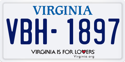 VA license plate VBH1897