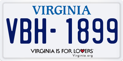 VA license plate VBH1899