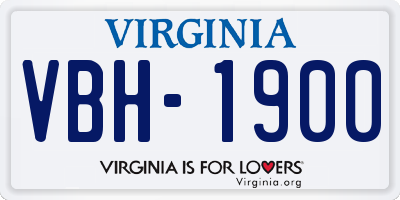 VA license plate VBH1900
